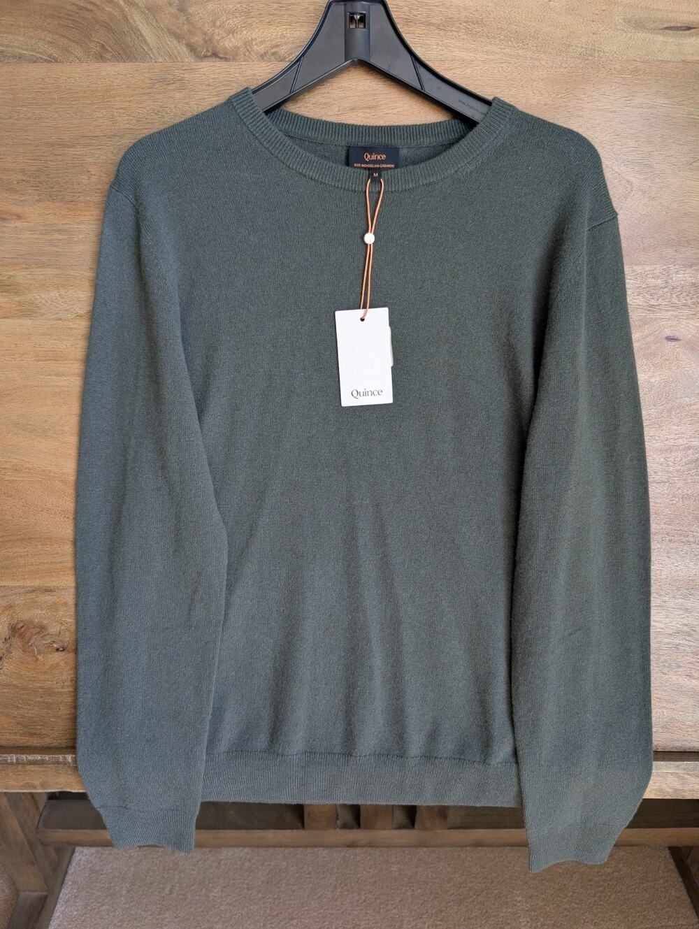 NWT Quince Sweater Mens Medium Moss Gray Mongolian Cashmere Crewneck Pullover